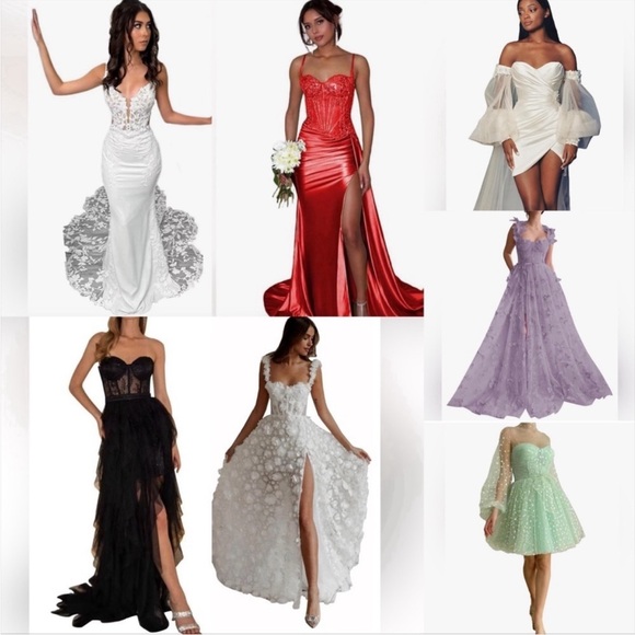 New Sparkly Sequin Mermaid Dress Spaghetti Straps Formal Evening Dress Slit - Picture 6 of 7